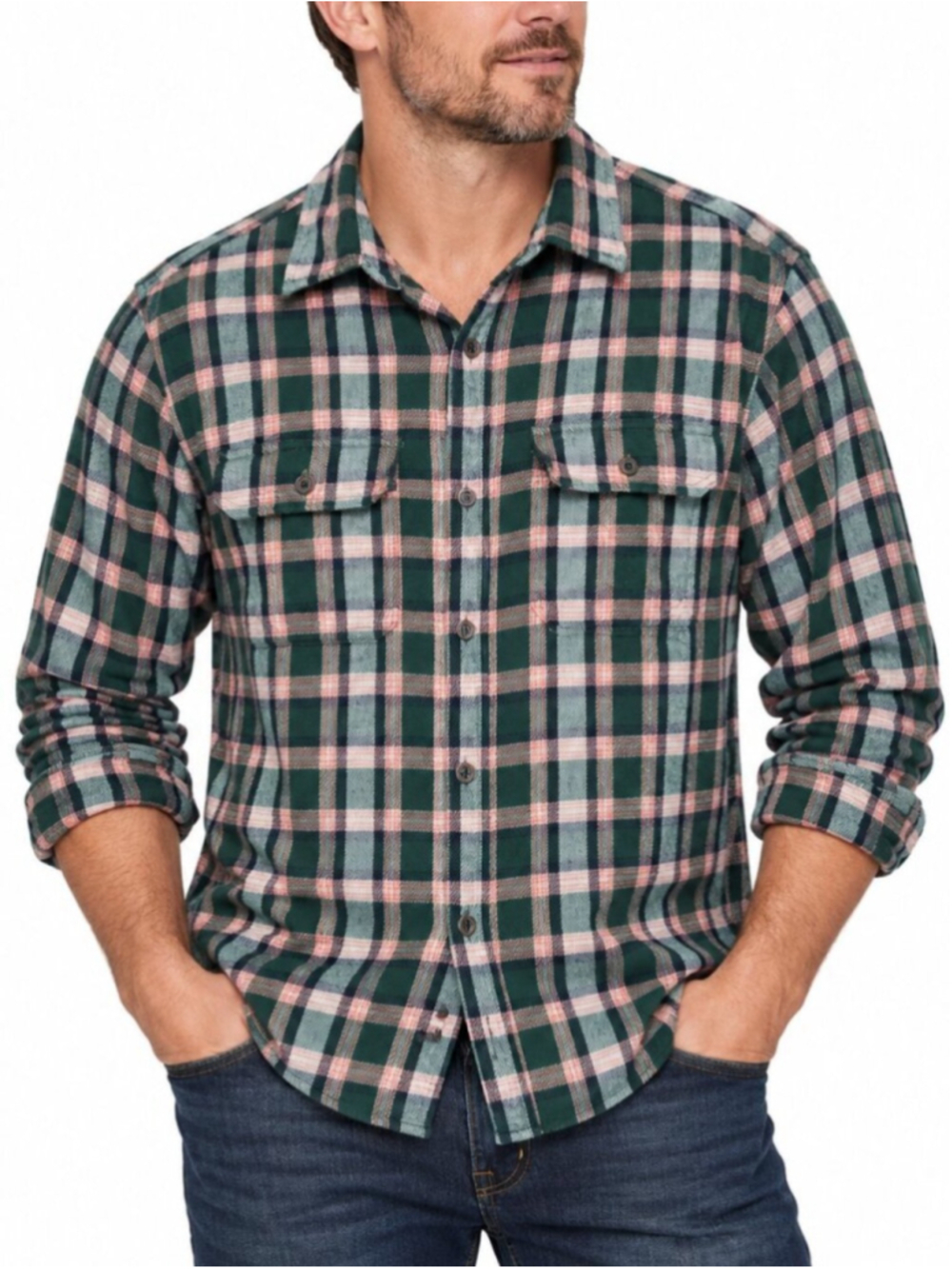 GAP x PENDLETON Plaid Flannel Shirt Green Large Button Down Mid-Weight Casual